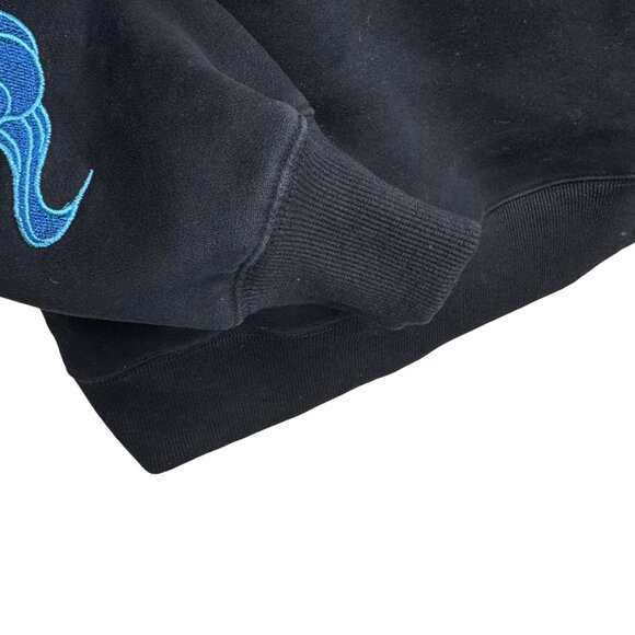 Oni by Bibisama Black Embroidered Anime Style Pullover Hoodie Men's Size M/L - Picture 13 of 14